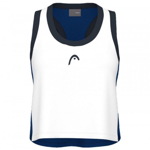 Camiseta Head Play Crop Top Blanco Azul Royal Mujer Camiseta Head Play Crop Top Blanco Azul Royal Mujer