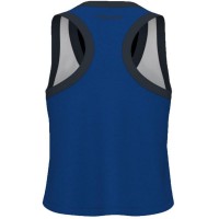 Camiseta Head Play Crop Top Blanco Azul Royal Mujer  Oferta + Barato
