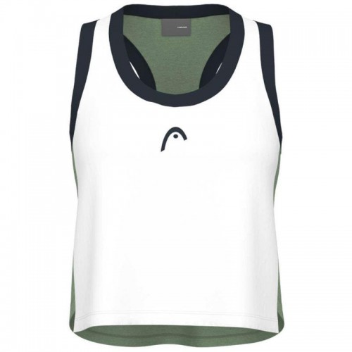 Camiseta Head Play Crop Top Blanco Verde Mujer Camiseta Head Play Crop Top Blanco Verde Mujer