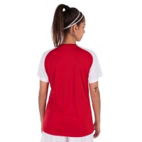 Camiseta Feminina Joma Academy IV Vermelho Branco  Oferta + Barato