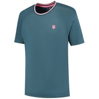Camiseta Kswiss Hypercourt Mesh Crew 4 Verde Petróleo  Oferta + Barato