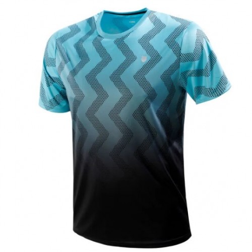 T-shirt bleu Kswiss Hypercourt Print Crew T-shirt bleu Kswiss Hypercourt Print Crew