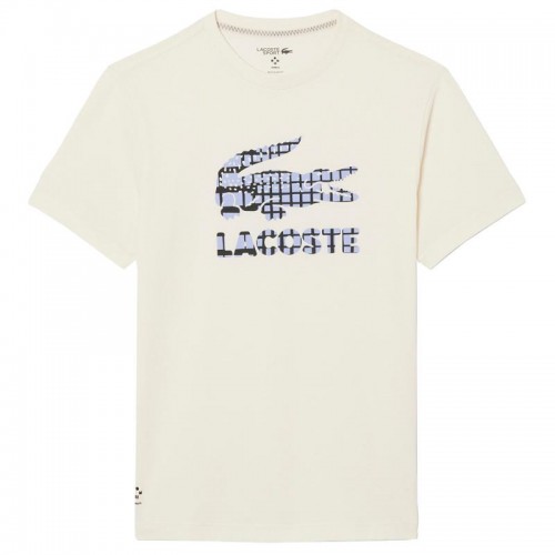 Lacoste Daniil Medvedev Maglietta da Tennis Bianco Sporco Lacoste Daniil Medvedev Maglietta da Tennis Bianco Sporco