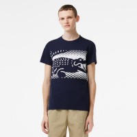 Lacoste Novak Djokovic Marino Blue T-shirt  Offer + Cheap