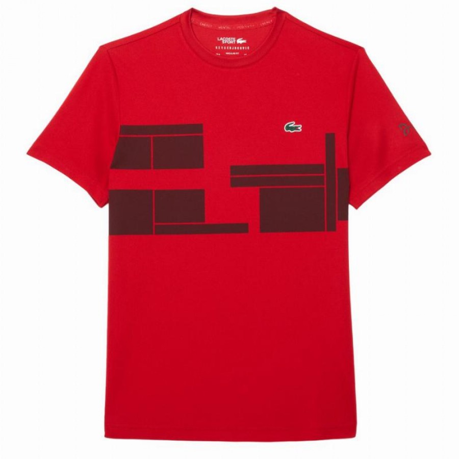 Lacoste Novak Djokovic Ultra Dry T-Shirt Burgundy Red  Offer + Cheap
