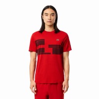 Lacoste Novak Djokovic Ultra Dry T-Shirt Burgundy Red  Offer + Cheap