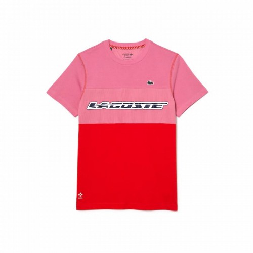 Lacoste Sport Medvedev T-shirt Rouge Rose Lacoste Sport Medvedev T-shirt Rouge Rose