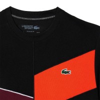 T-shirt Lacoste Sport Regular Fit Sans Coutures Noir Orange