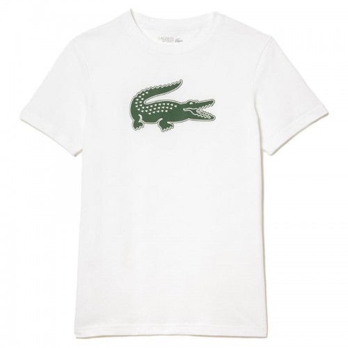Lacoste Sport T-Shirt Respirant Blanc Vert Lacoste Sport T-Shirt Respirant Blanc Vert