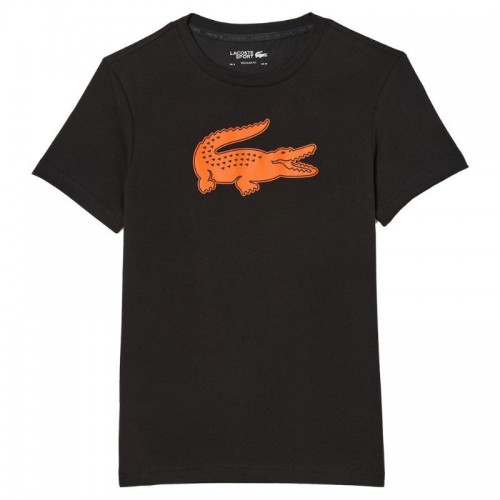 T-Shirt Lacoste Sport Respirant Noir Orange T-Shirt Lacoste Sport Respirant Noir Orange