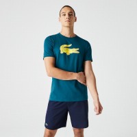 Camiseta Lacoste Sport Transpirable Verde Amarillo