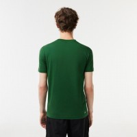 Camiseta Lacoste Sport Transpirable Verde Blanco