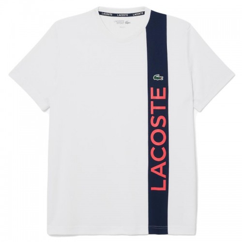 Camiseta Lacoste Sport Ultra Dry Blanco Azul Marino Camiseta Lacoste Sport Ultra Dry Blanco Azul Marino