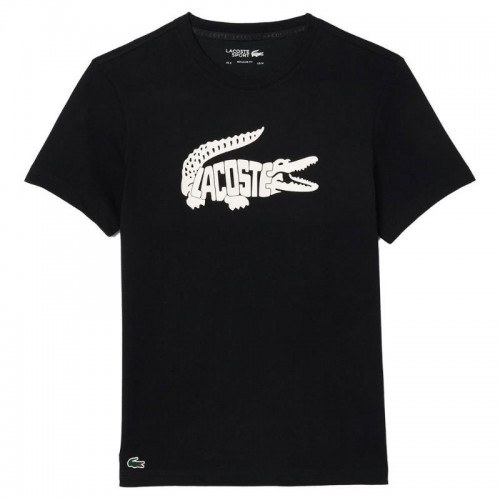 Camiseta Lacoste Ultra Dry Negro Blanco Camiseta Lacoste Ultra Dry Negro Blanco