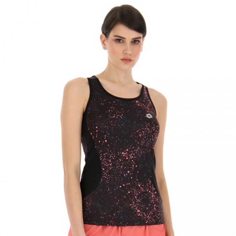 Camiseta Lotto Run Fit II Negro Rosa Chicle  Oferta + Barato