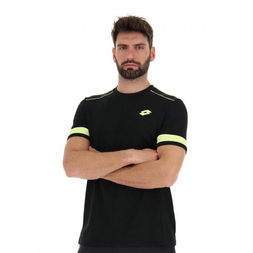 T-shirt Lotto Superrapida V Nero Giallo Fluor T-shirt Lotto Superrapida V Nero Giallo Fluor
