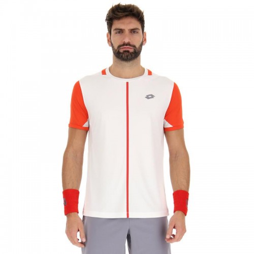 T-shirt Lotto Top IV Bianco Brillante Papavero Rosso T-shirt Lotto Top IV Bianco Brillante Papavero Rosso