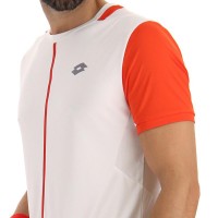 T-shirt Lotto Top IV Blanc Vif Rouge Coquelicot