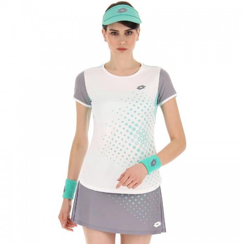 Lotto Top IV Bianco Verde Maglietta Donna Lotto Top IV Bianco Verde Maglietta Donna