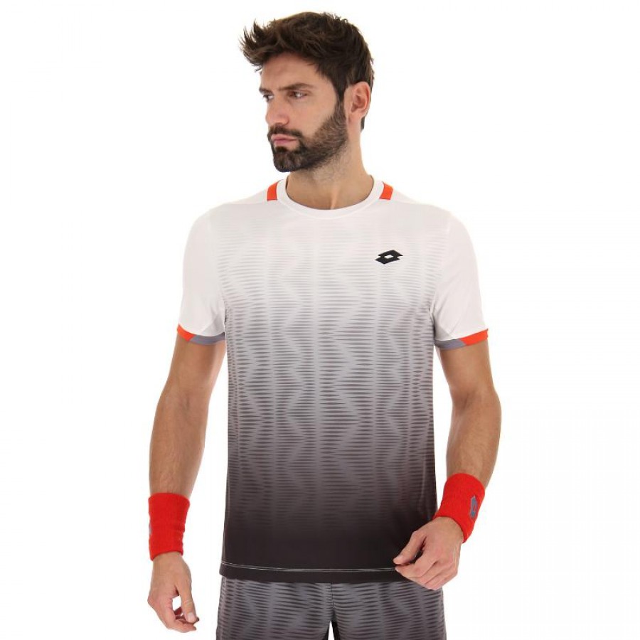 Camiseta Lotto Top IV Preto Brilhante Branco  Oferta + Barato