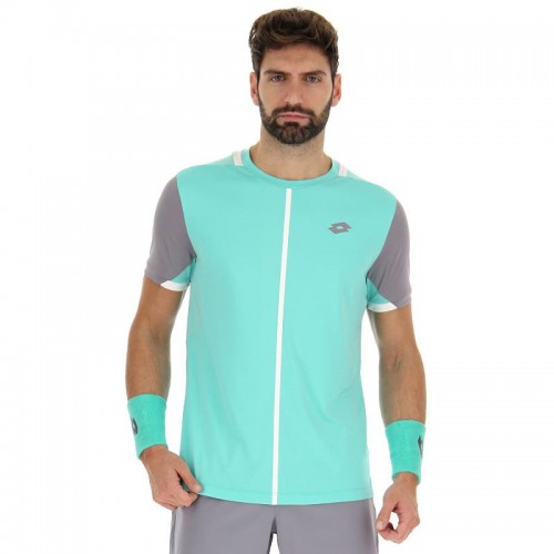 T-shirt Lotto Top IV Verde Turchese Grigio Argento T-shirt Lotto Top IV Verde Turchese Grigio Argento
