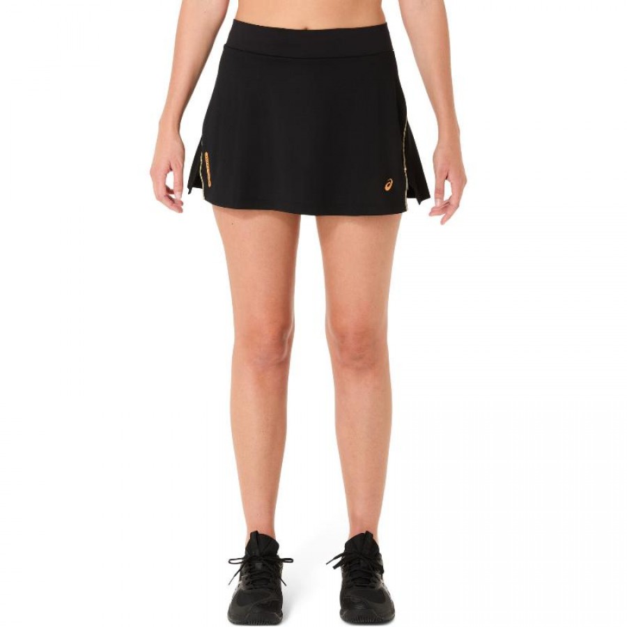 Falda Asics Campo De Padel Negro Azul Pedra  Oferta + Barato