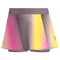 Falda Bidi Badu Spectrum Printed Wavy Marron Amarillo  Offer + Cheap