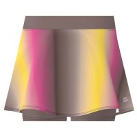 Falda Bidi Badu Spectrum Printed Wavy Marron Amarillo  Offer + Cheap