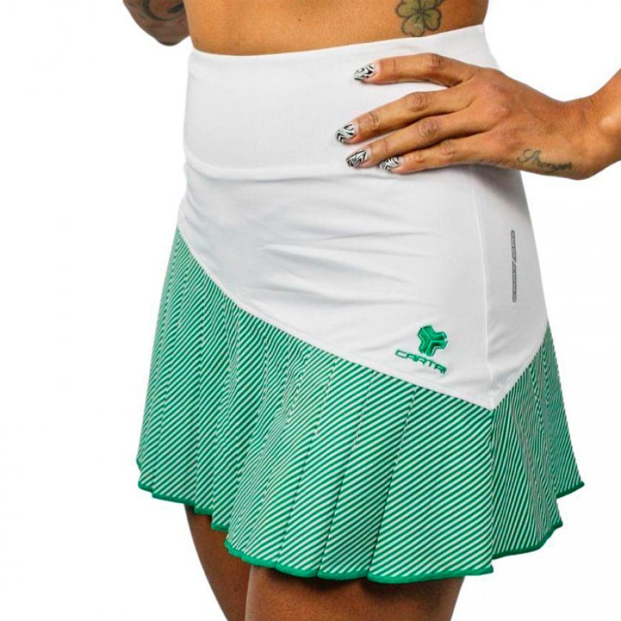 Saia Cartri Telma Verde Branco  Oferta + Barato