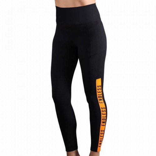 Leggings Endless Syncro Nero Arancio Leggings Endless Syncro Nero Arancio