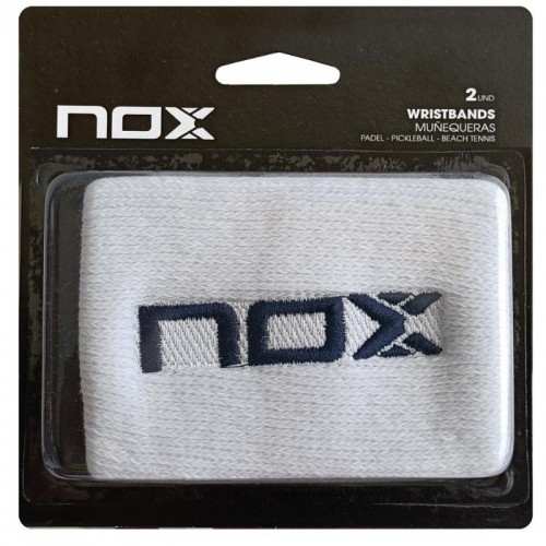Muñequeras Nox Blanco Logo Azul Marino 2 Unidades Muñequeras Nox Blanco Logo Azul Marino 2 Unidades