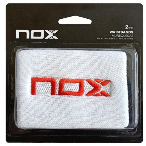 Muñequeras Nox Blanco Logo Rojo 2 Unidades Muñequeras Nox Blanco Logo Rojo 2 Unidades