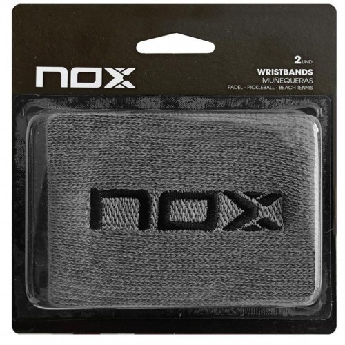 Munequeras Nox Gris Logo Negro 2 Unidades Munequeras Nox Gris Logo Negro 2 Unidades