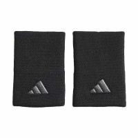 Muñequeras Adidas Largas Negro Plata 2 Unidades