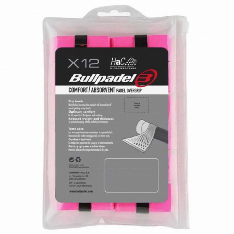 Overgrips Bullpadel Microperforated Pink Fluor 12 Units