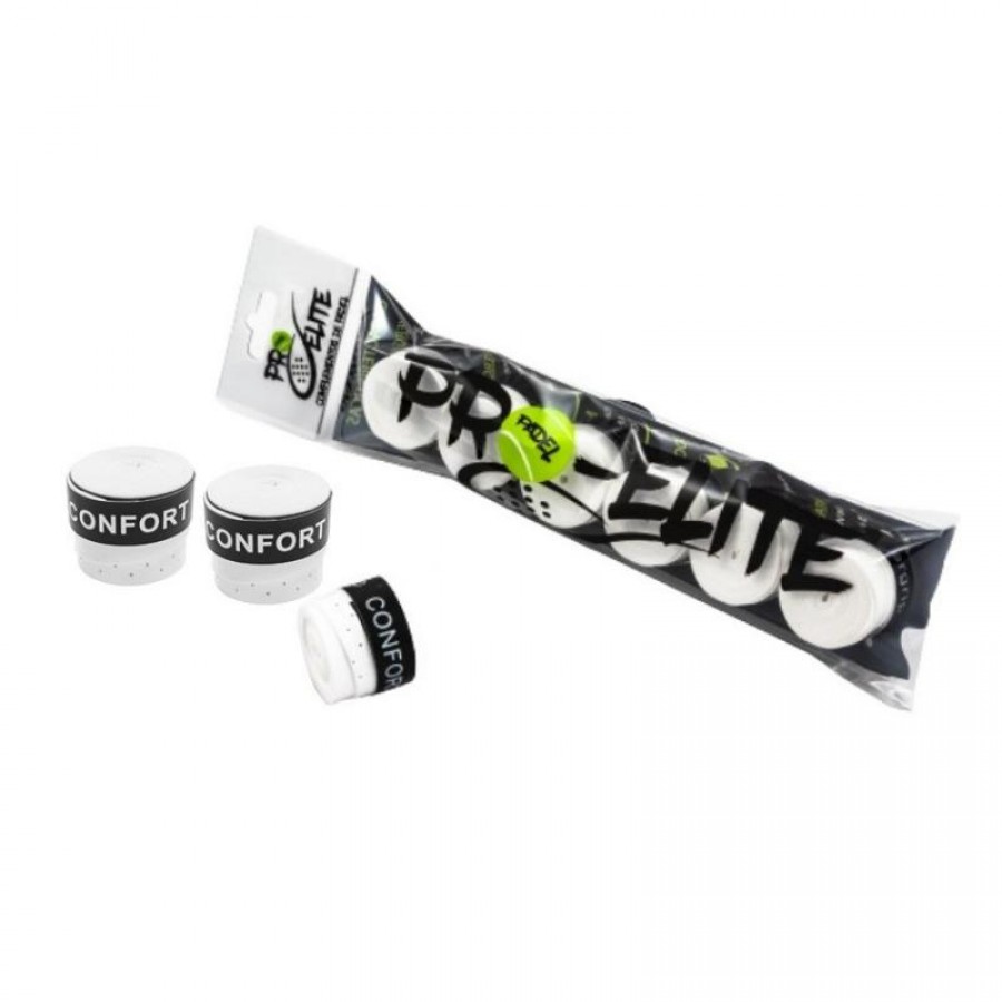 Overgrips Pro Elite Comfort Perfurado Branco 6 Unidades  Oferta + Barato