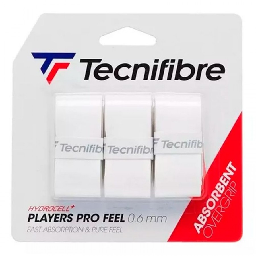 Punhos Tecnifibre Players Pro Feel Blanco 3 Unidades  Oferta + Barato