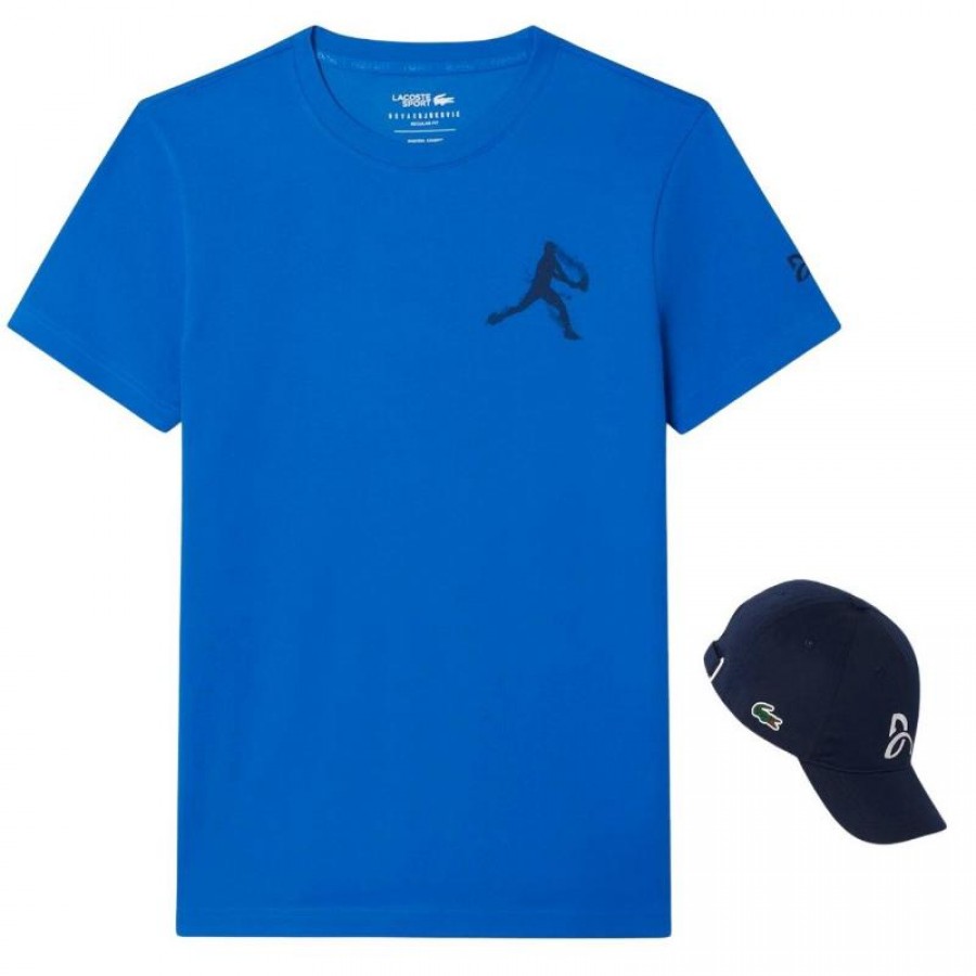 Pack Lacoste Novak Djokovic Blue T-Shirt and Navy Cap  Offer + Cheap