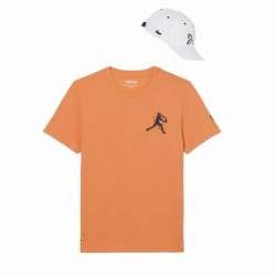 Pack Lacoste Novak Djokovic Orange T-Shirt and White Cap