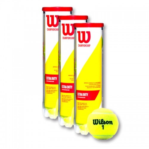 Pack de 3 Botes de 4 Pelotas Wilson Championship Extra Duty Pack de 3 Botes de 4 Pelotas Wilson Championship Extra Duty