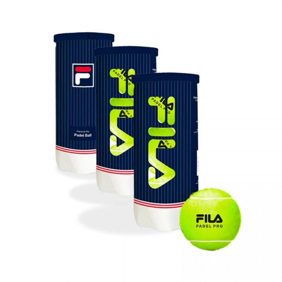 Pack de 3 Botes de Pelotas Fila Padel Premium Pro  Oferta + Barato
