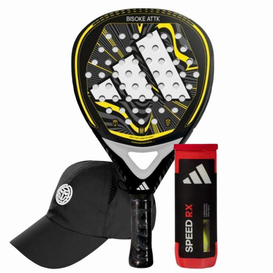 Pack Adidas Bisoke Attack 2024 Racket with Cap and Balls  Offer + Cheap