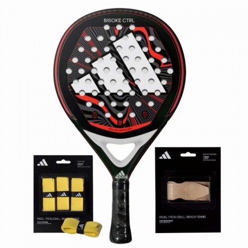 Adidas Bisoke Control 2024 Pacote de Raquete com Overgrips e Protetor Adidas Bisoke Control 2024 Pacote de Raquete com Overgrips e Protetor