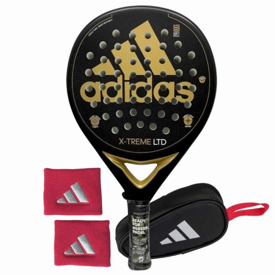 Pack Pala Adidas X-Treme Negro Oro con Monedero y Munequeras   Oferta + Barato