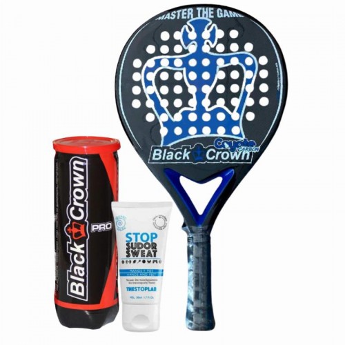 Pacote de pá Black Crown Coyote Carbon 3k com magnésio e bolas Pacote de pá Black Crown Coyote Carbon 3k com magnésio e bolas