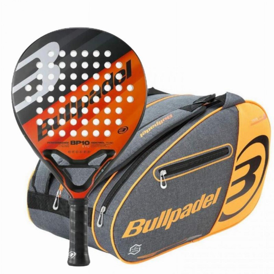 Pack Raquete Bullpadel BP10 EVO 2023 e Saco de Padel Laranja Bullpadel   Oferta + Barato