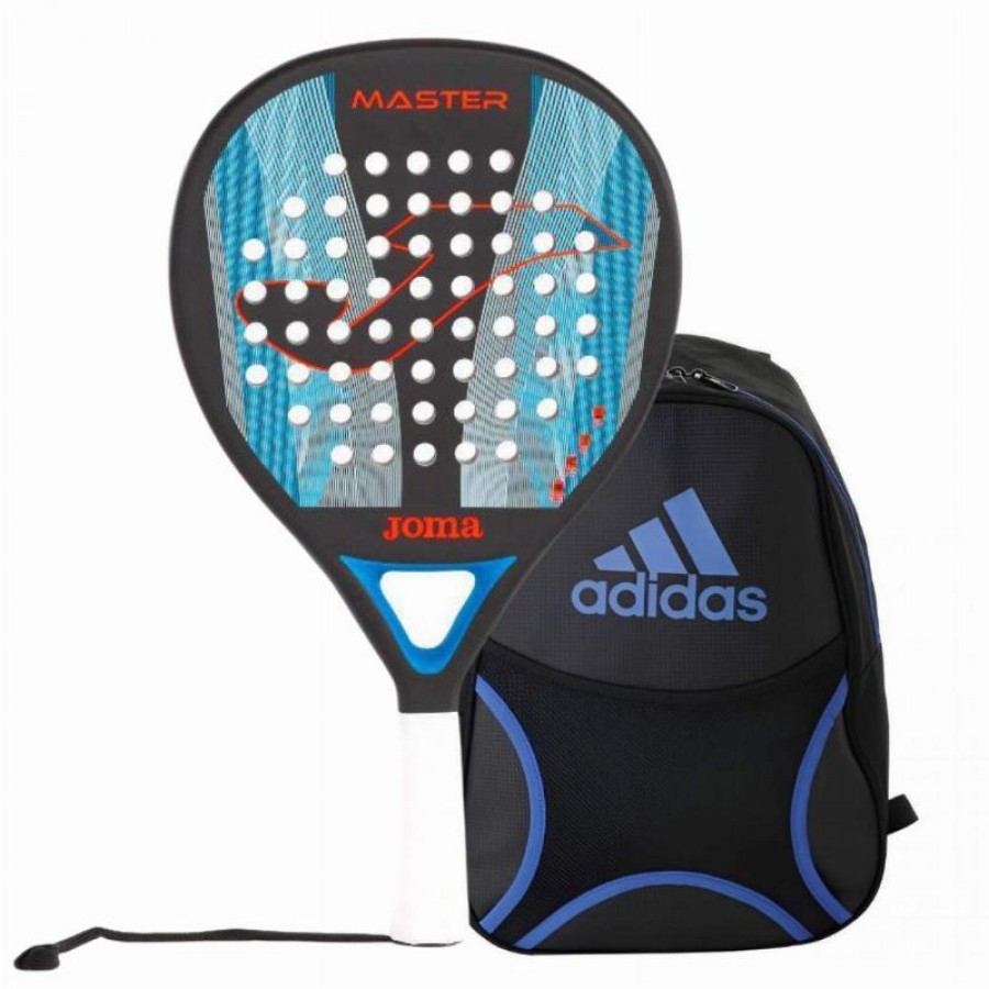 Pack Pala Joma Master Negro Turquesa Fluor con Mochila  Oferta + Barato