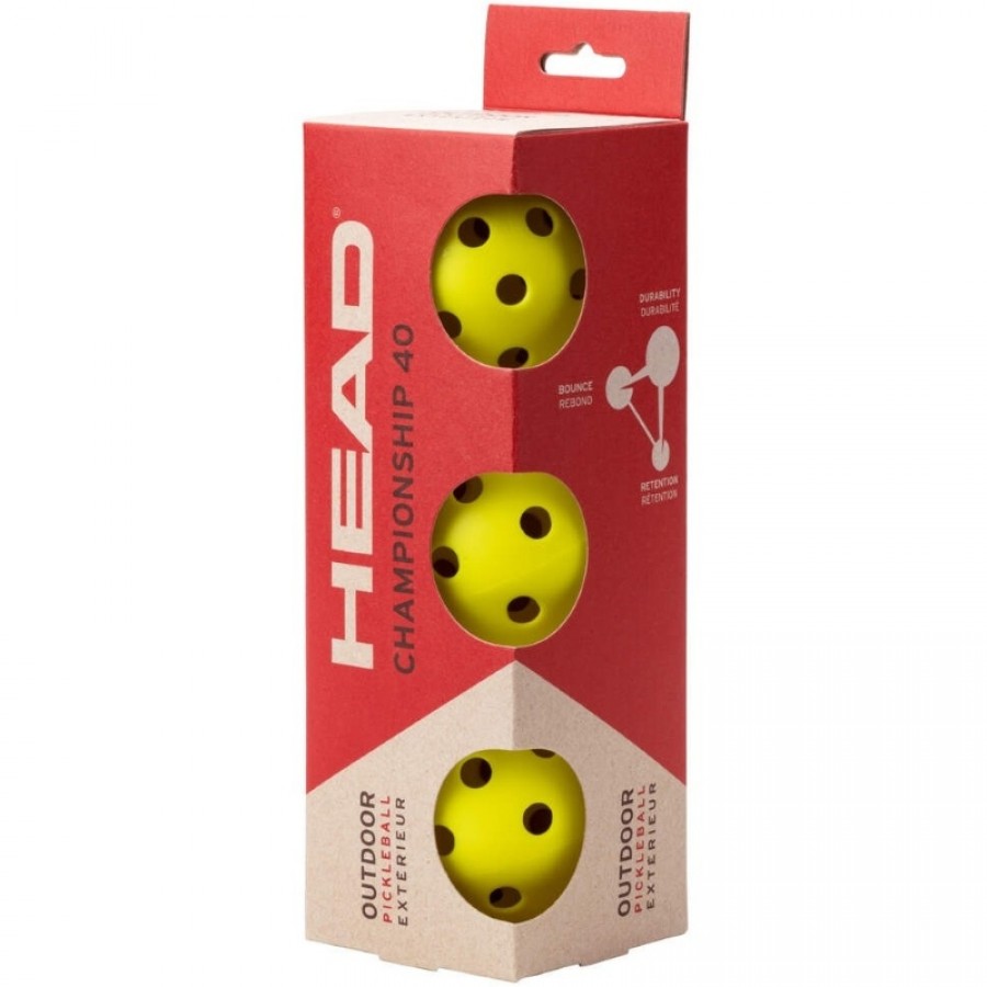 Pelotas Pickleball Head Championship 40 Outdoor 3 Unidades  Offer + Cheap