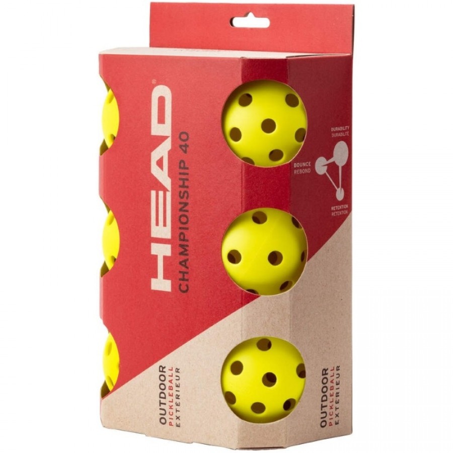Pelotas Pickleball Head Championship 40 Outdoor 6 Unidades  Offer + Cheap