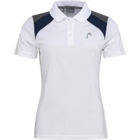 Head Club 22 Blanc Polo Femme Bleu Marine